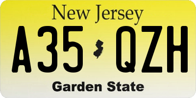 NJ license plate A35QZH