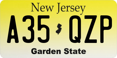 NJ license plate A35QZP