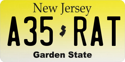 NJ license plate A35RAT