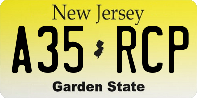 NJ license plate A35RCP