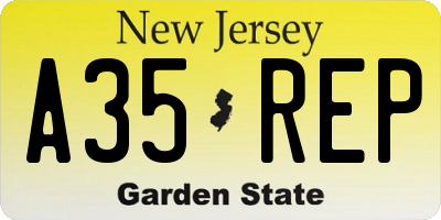 NJ license plate A35REP