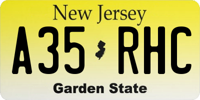 NJ license plate A35RHC