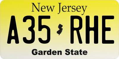 NJ license plate A35RHE
