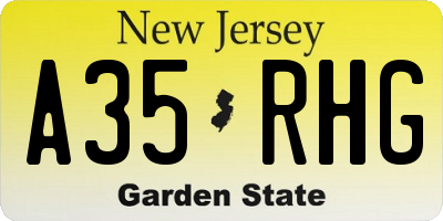NJ license plate A35RHG
