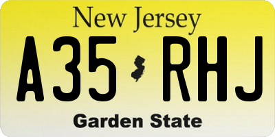 NJ license plate A35RHJ