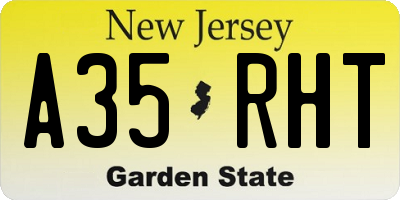 NJ license plate A35RHT