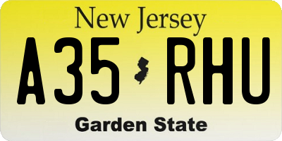 NJ license plate A35RHU