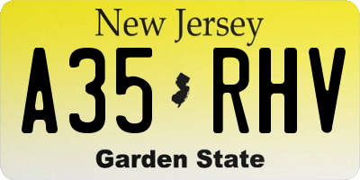 NJ license plate A35RHV