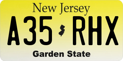 NJ license plate A35RHX