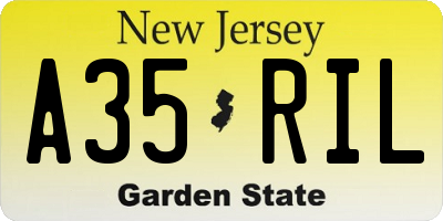 NJ license plate A35RIL
