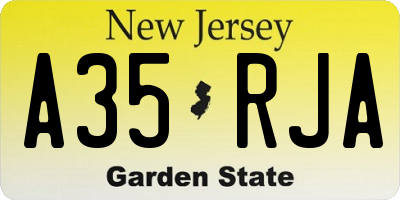 NJ license plate A35RJA