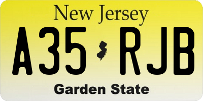 NJ license plate A35RJB