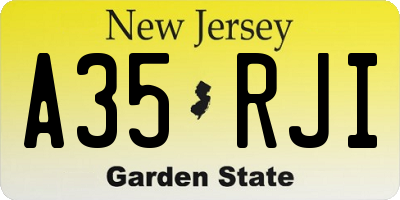NJ license plate A35RJI