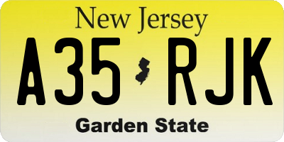 NJ license plate A35RJK