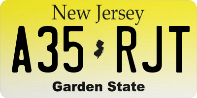 NJ license plate A35RJT