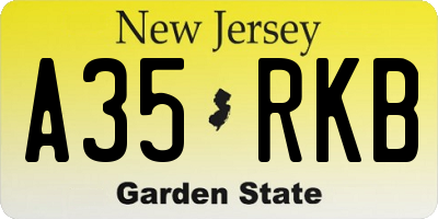 NJ license plate A35RKB
