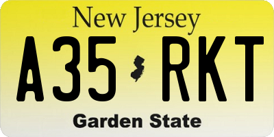 NJ license plate A35RKT