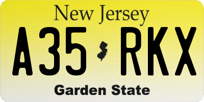 NJ license plate A35RKX
