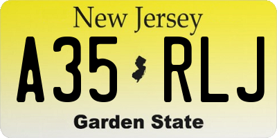 NJ license plate A35RLJ
