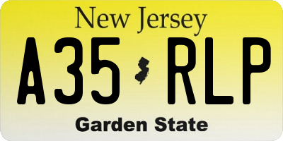 NJ license plate A35RLP