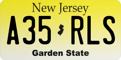 NJ license plate A35RLS