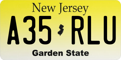 NJ license plate A35RLU