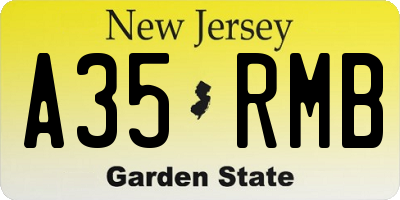 NJ license plate A35RMB