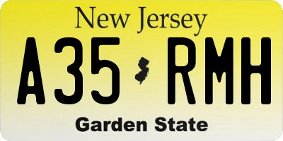 NJ license plate A35RMH
