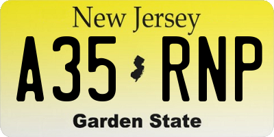NJ license plate A35RNP