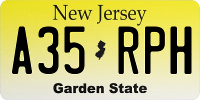 NJ license plate A35RPH
