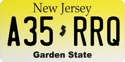 NJ license plate A35RRQ