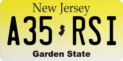NJ license plate A35RSI