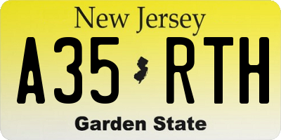 NJ license plate A35RTH