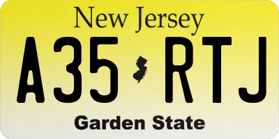 NJ license plate A35RTJ