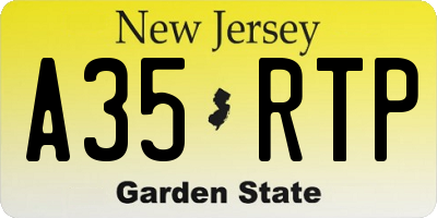 NJ license plate A35RTP