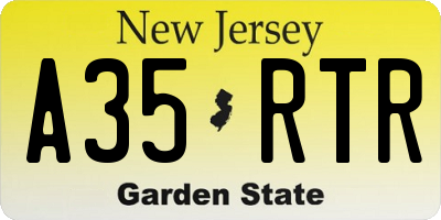 NJ license plate A35RTR