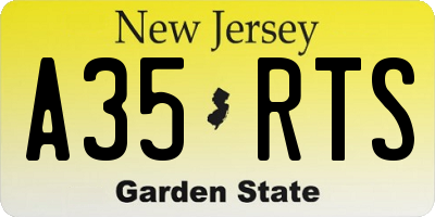 NJ license plate A35RTS