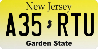 NJ license plate A35RTU