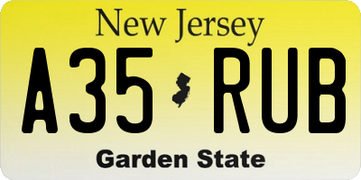 NJ license plate A35RUB