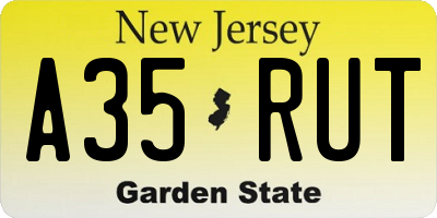 NJ license plate A35RUT