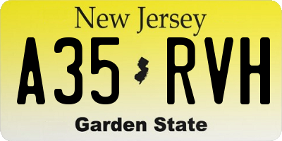 NJ license plate A35RVH