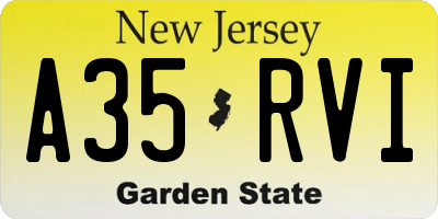 NJ license plate A35RVI