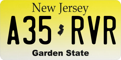 NJ license plate A35RVR