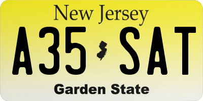NJ license plate A35SAT