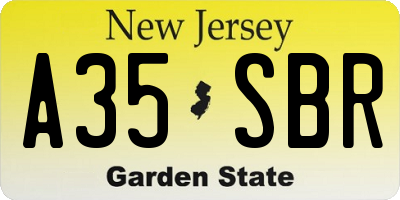 NJ license plate A35SBR
