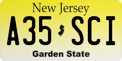 NJ license plate A35SCI