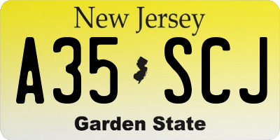 NJ license plate A35SCJ