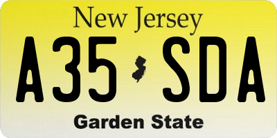 NJ license plate A35SDA