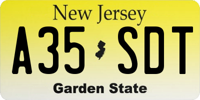 NJ license plate A35SDT