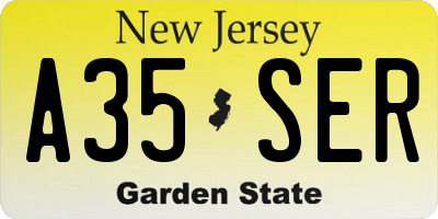 NJ license plate A35SER
